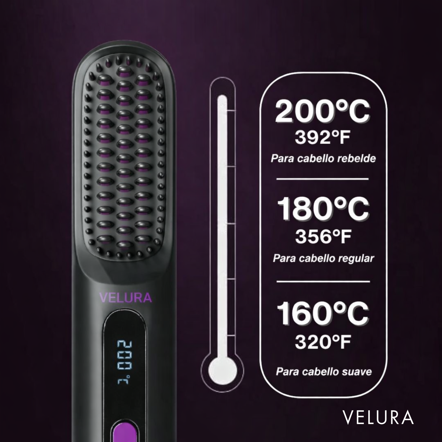 Velura™ - Cepillo Alisador Portátil